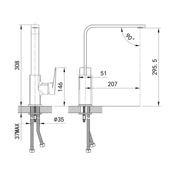 Смеситель для кухни IDDIS Bridge (BRDSB00i05)